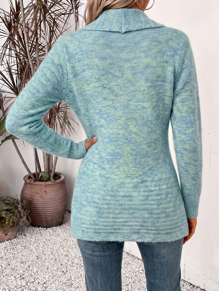 Sylvana | Marled Button-Tab Cardigan
