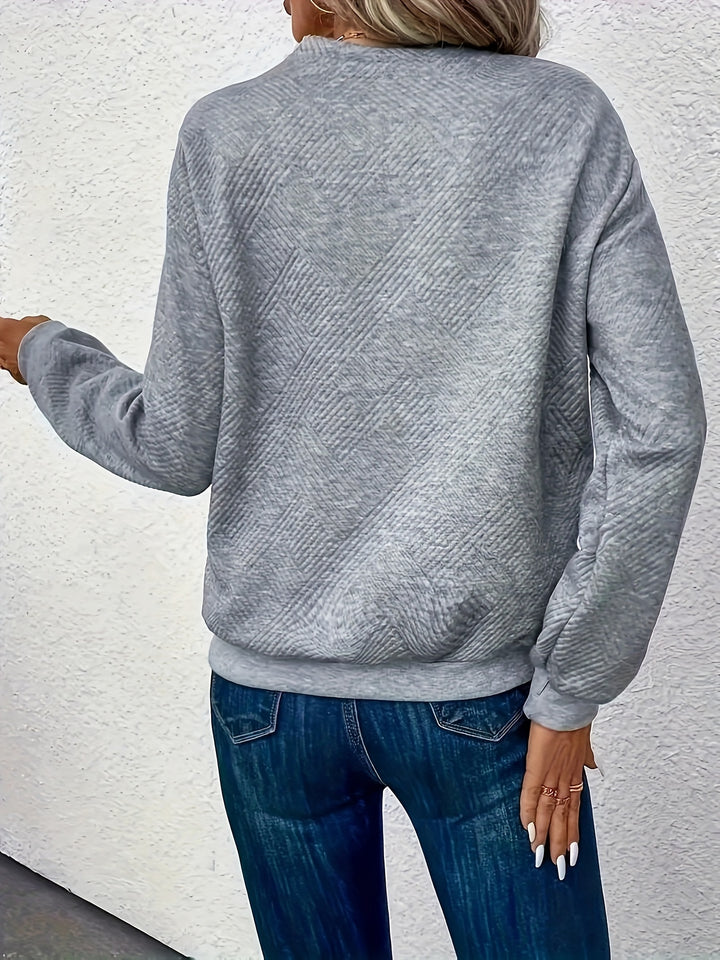 Gloria | Asymmetrical Button-Neck Sweater