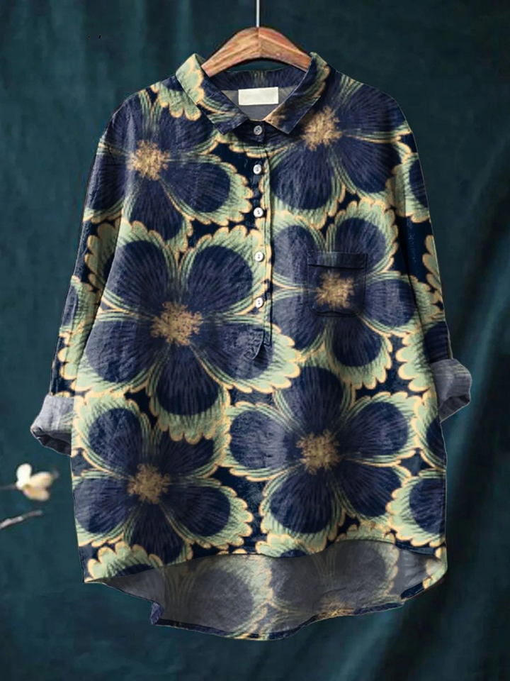 Celeste | Vintage Floral Print Casual Shirt
