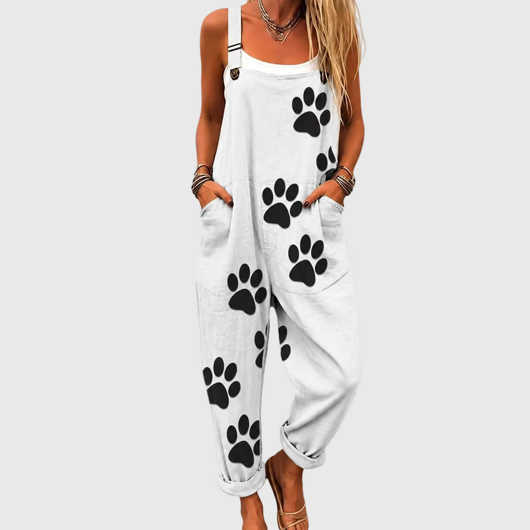 Damaris | Relaxed Paw Print Jumpsuit