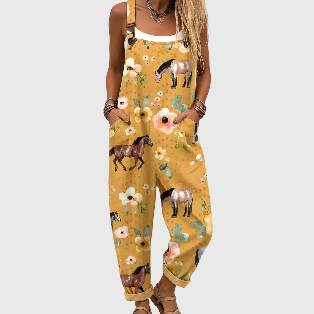 Zillah | Relaxed Horse Print Jumpsuit
