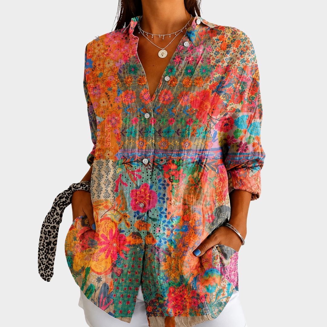 Ingrid | Artful Patchwork Blouse