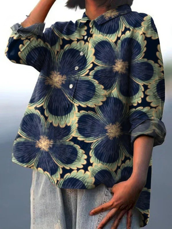 Celeste | Vintage Floral Print Casual Shirt