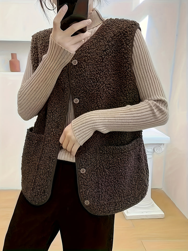Roxanne | Textured Button-Front Gilet