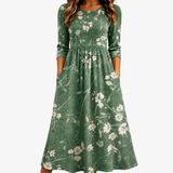 Enid | Relaxed Floral Pocket Midi Dress