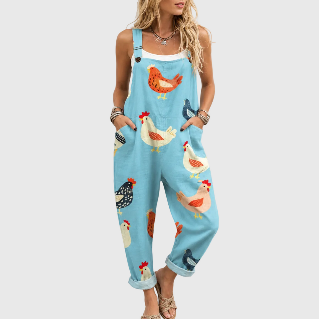 Bethan | Relaxed Chicken Print Jumpsuit