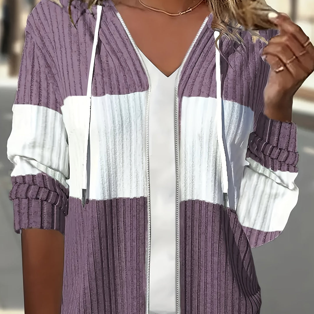 Lydia | Colour Block Hooded Jacket