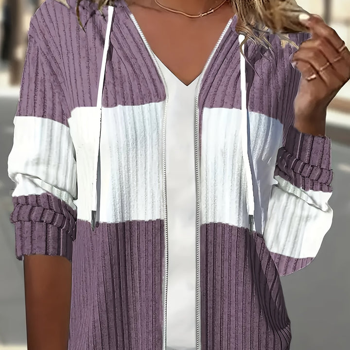 Lydia | Colour Block Hooded Jacket