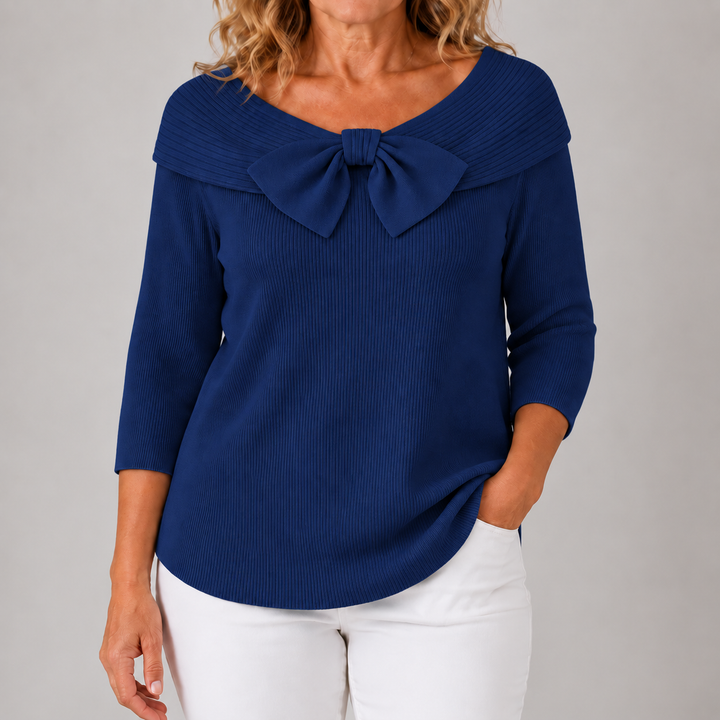 Jocelyn | Elegant Bow-Neck Knit Top