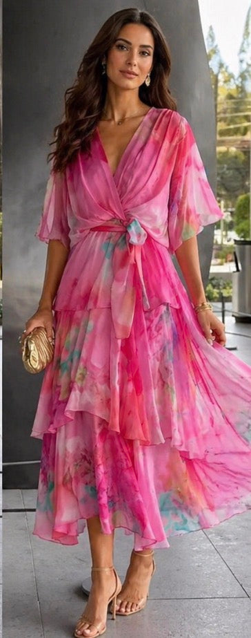 Eliza | Layered Tiered Midi Dress