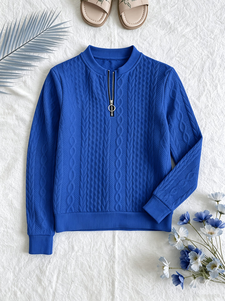 Elise | Textured Half-Zip Pullover