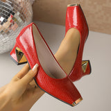 Isabelle | Elegant Square-Toe Block-Heel Pumps