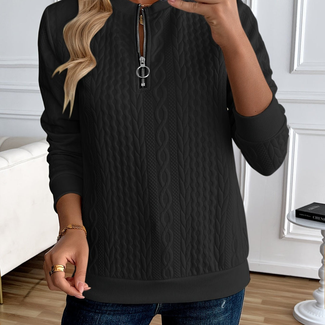 Elise | Textured Half-Zip Pullover