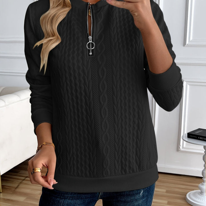 Elise | Textured Half-Zip Pullover