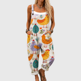 Veronica | Relaxed Hen Print Jumpsuit