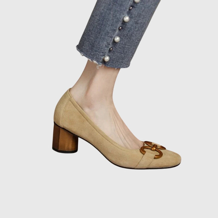 Catherine | Buckle Block-Heel Pumps