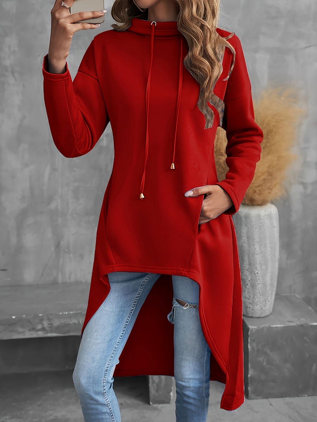 Elodie | High-Low Draped Hoodie