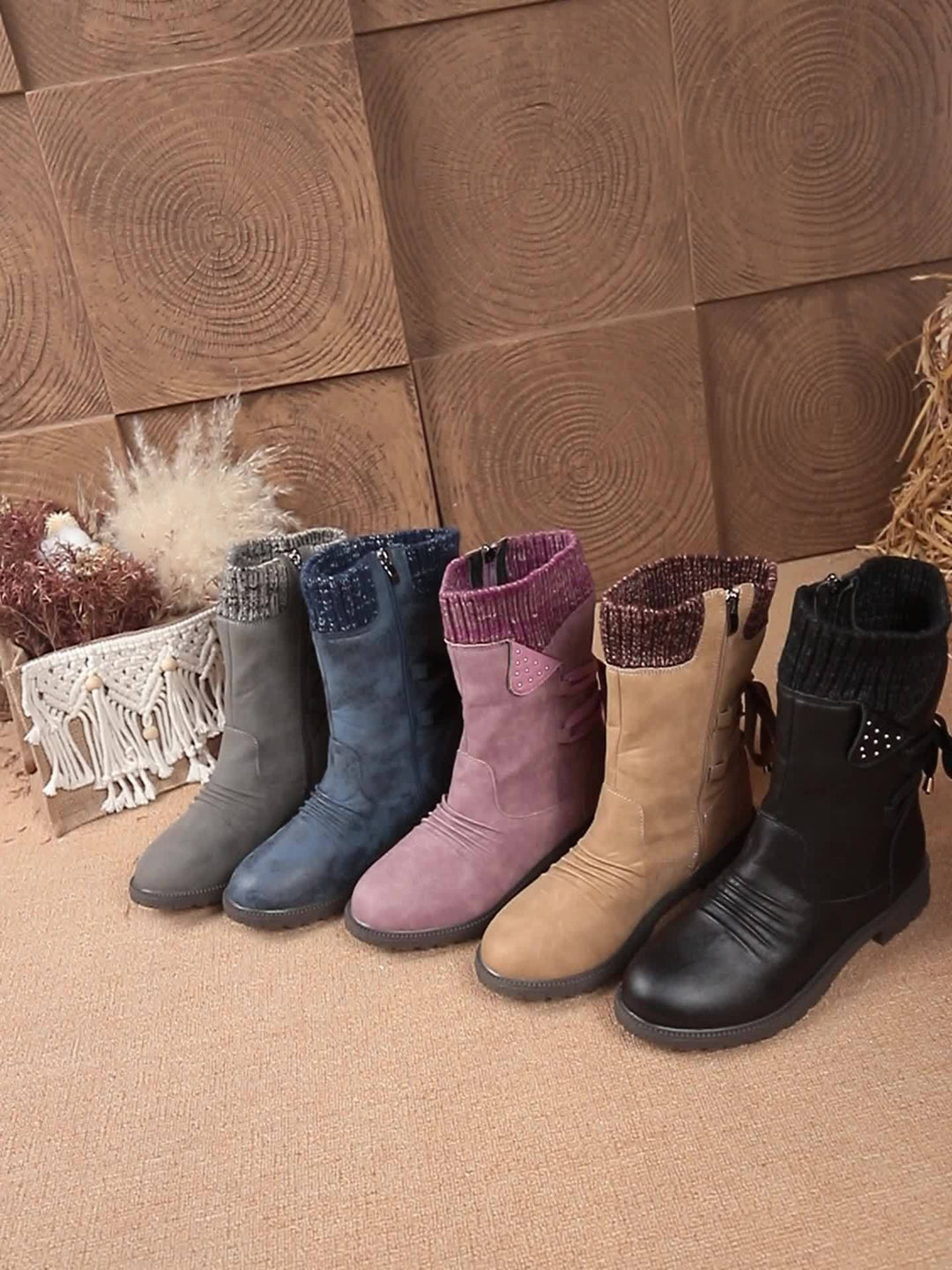 Dorothea | Cosy Lace-Up Mid-Calf Boots