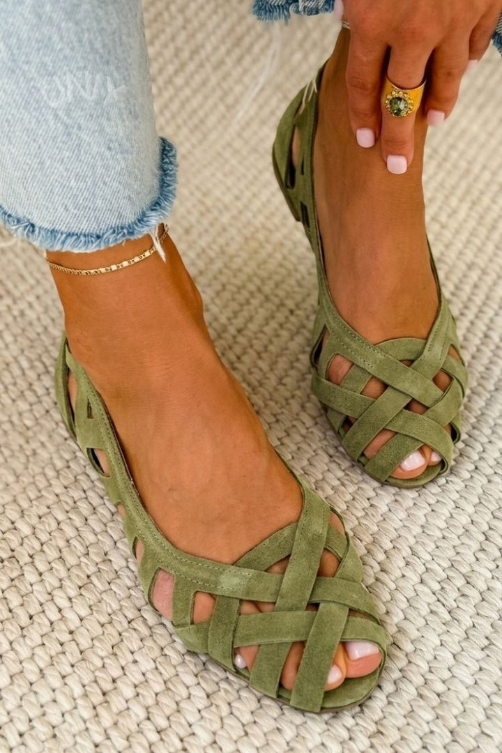 Francine | Woven Peep-Toe Sandals