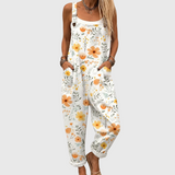Yseult | Relaxed Floral Dungaree Jumpsuit