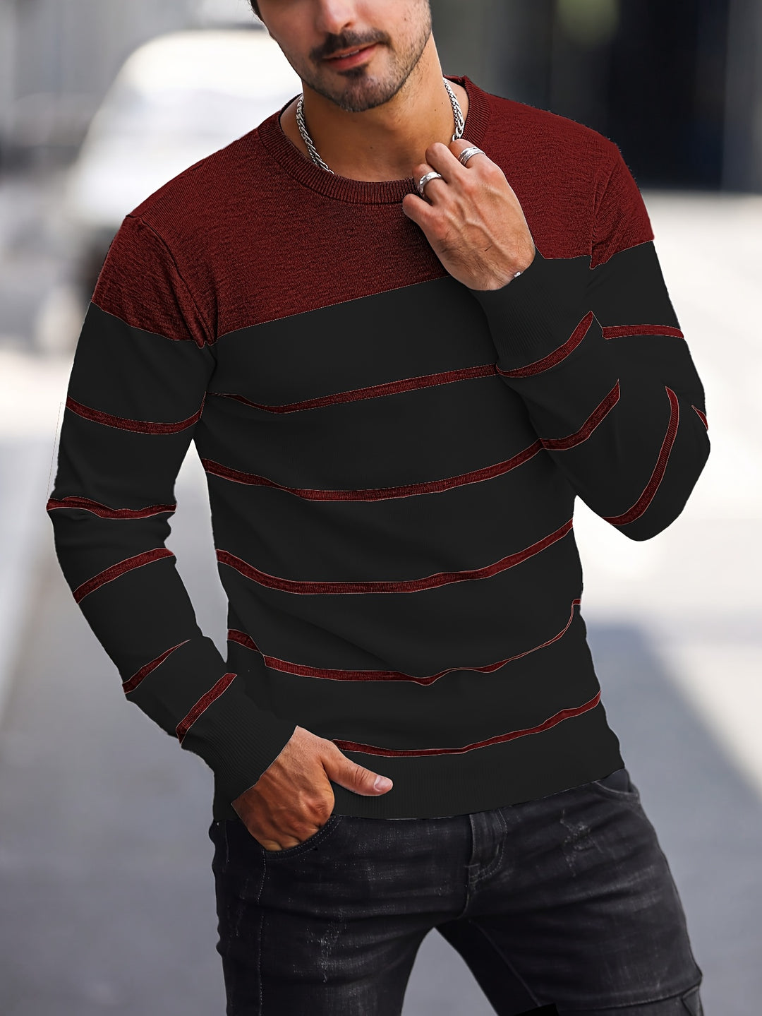 Harrison | Colour-Block Striped Sweater