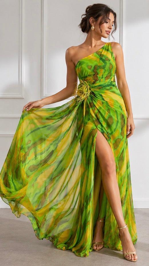 Ainsley | Draped One-Shoulder Evening Gown