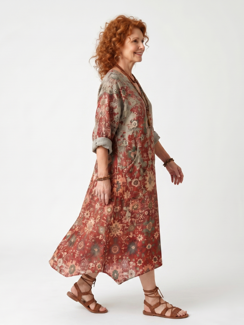 Miriam | Ornate Print Relaxed Midi Dress