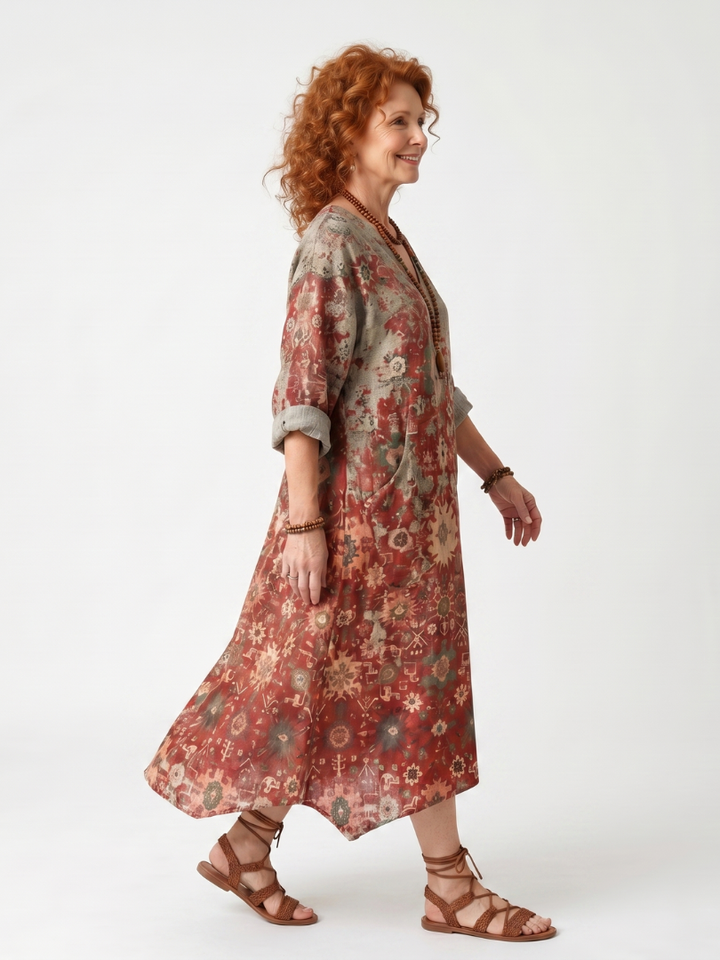 Miriam | Ornate Print Relaxed Midi Dress