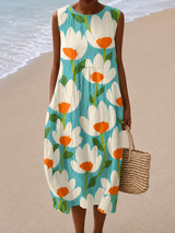 Vanessa | Floral Relaxed Sleeveless Midi Dress