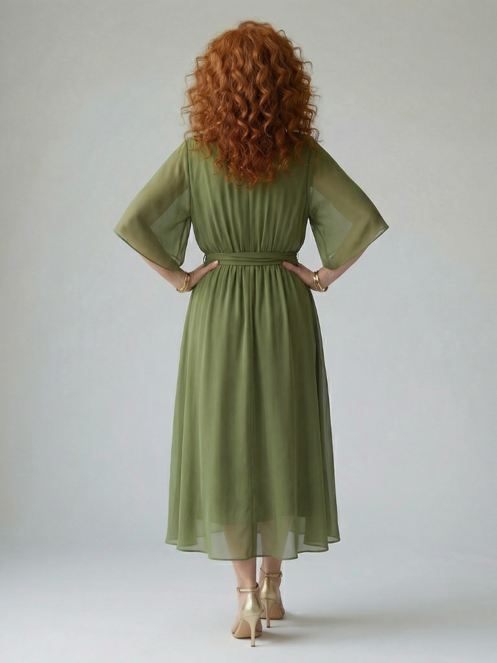 Diana | Flowing Drape Midi Dress