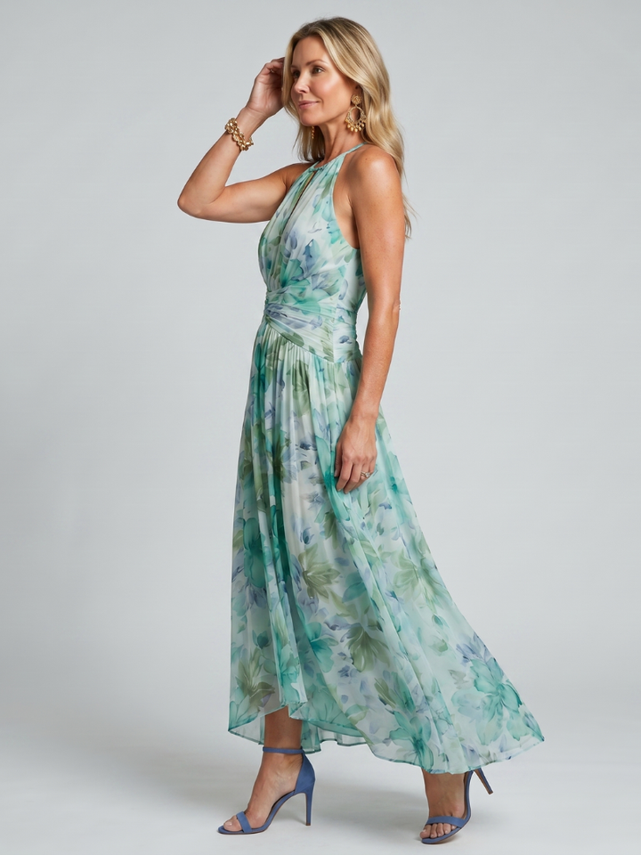 Marlowe | Pleated Halter Maxi Dress