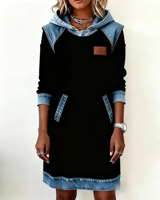 Mallory | Contrast Hooded Dress