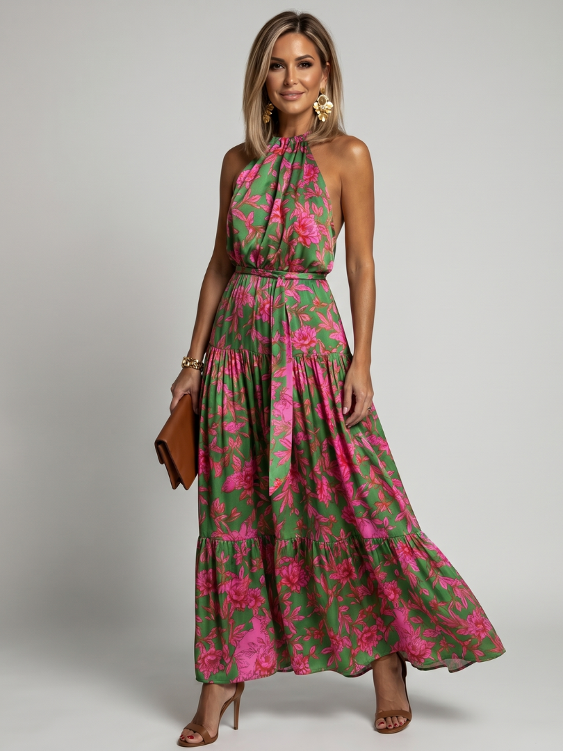 Deanna | Floral Halter Maxi Dress