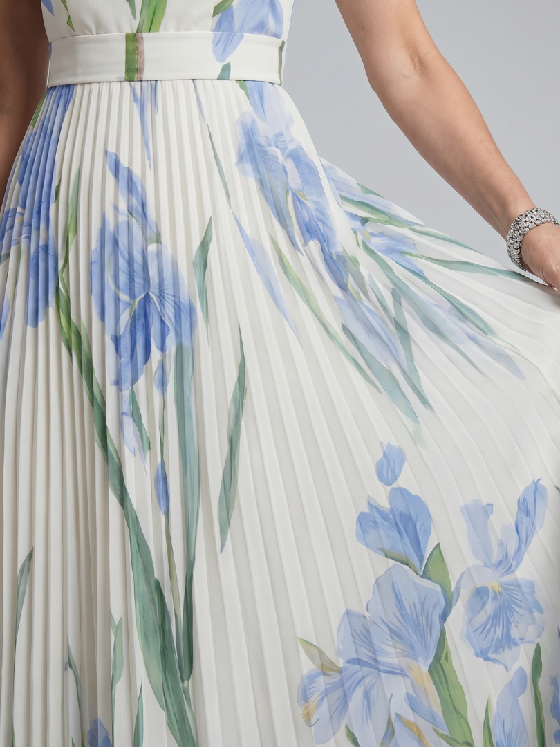 Emmeline | Floral Square-Neck Midi Dress