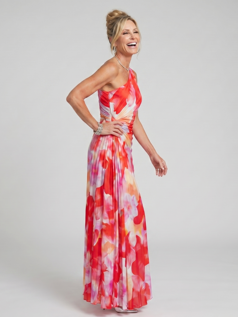 Celia | One-Shoulder Draped Maxi Dress