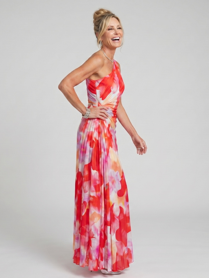 Celia | One-Shoulder Draped Maxi Dress