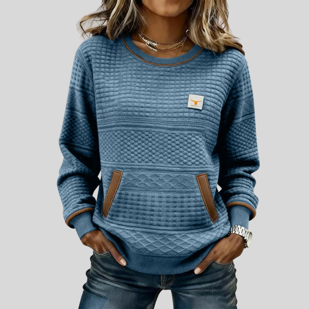 Deborah | Textured Crew Neck Sweatshirt