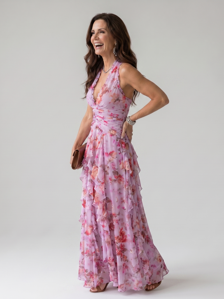 Primrose | Halter Neck Floral Maxi Dress