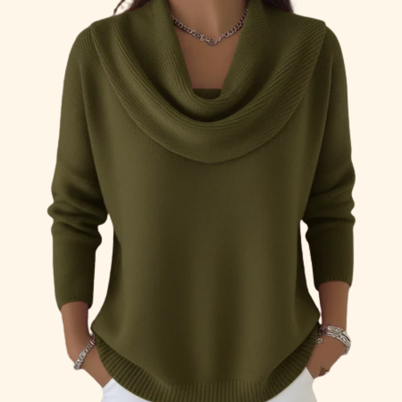 Cassia | Draped Cowl Neck Jumper