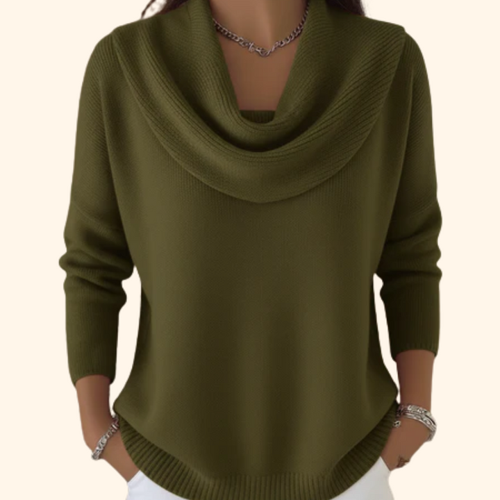 Cassia | Draped Cowl Neck Jumper