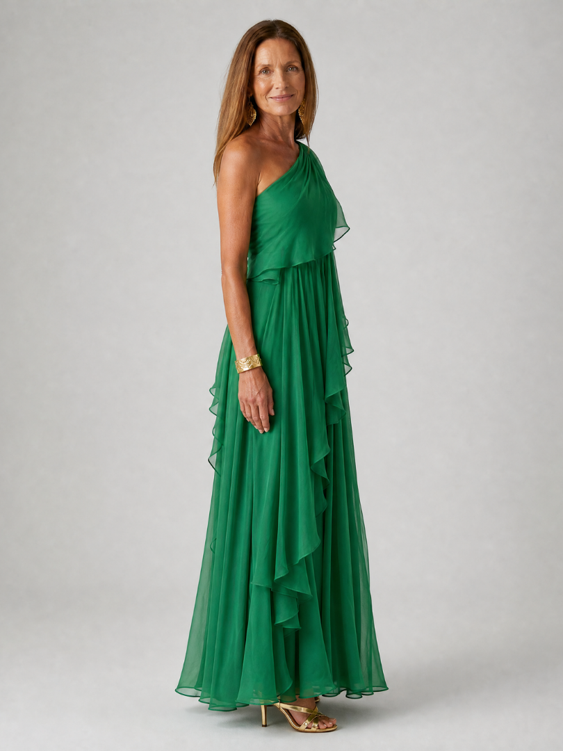 Talia | One-Shoulder Ruffled Maxi Dress