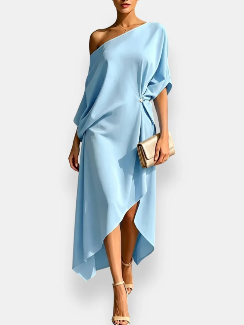 Sophia | Asymmetrical Draped Midi Dress