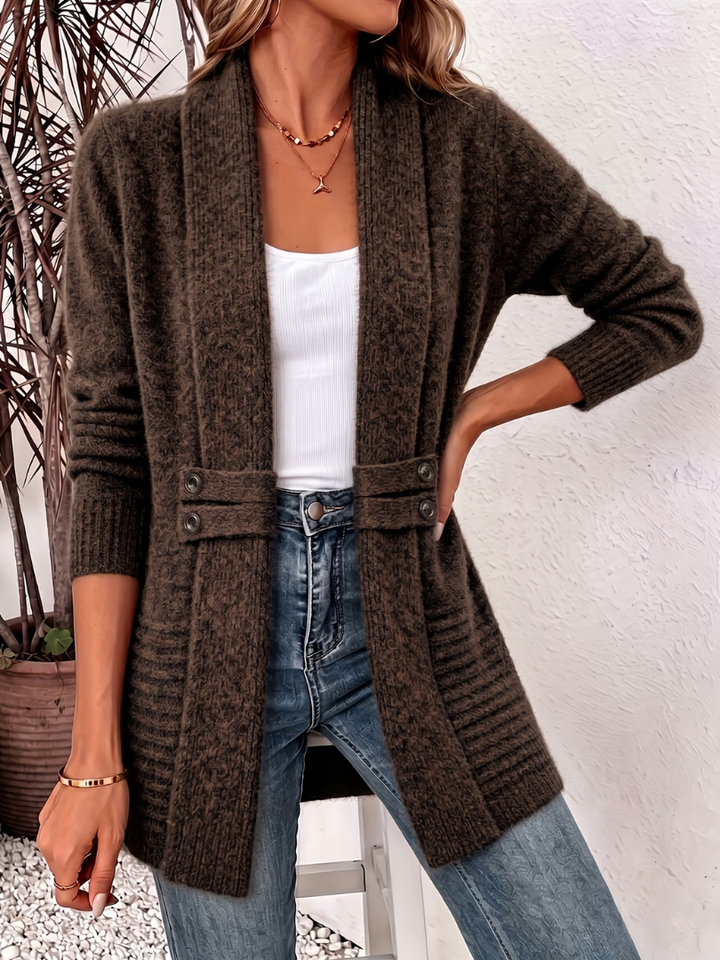 Marjorie | Open-Front Longline Cardigan
