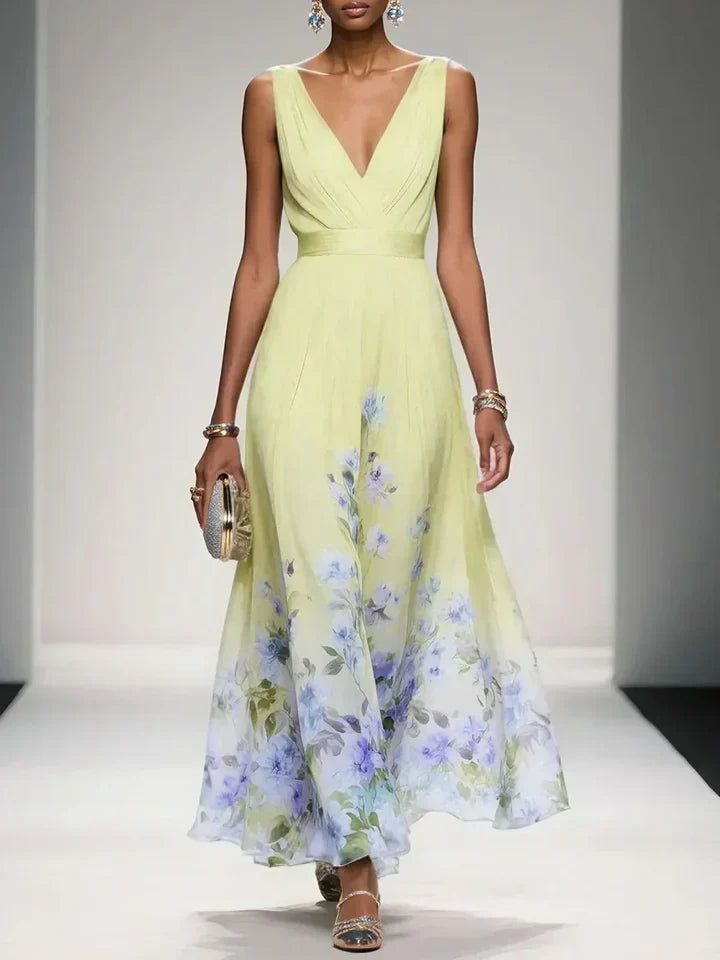 Cosette | Floral V-Neck Maxi Dress