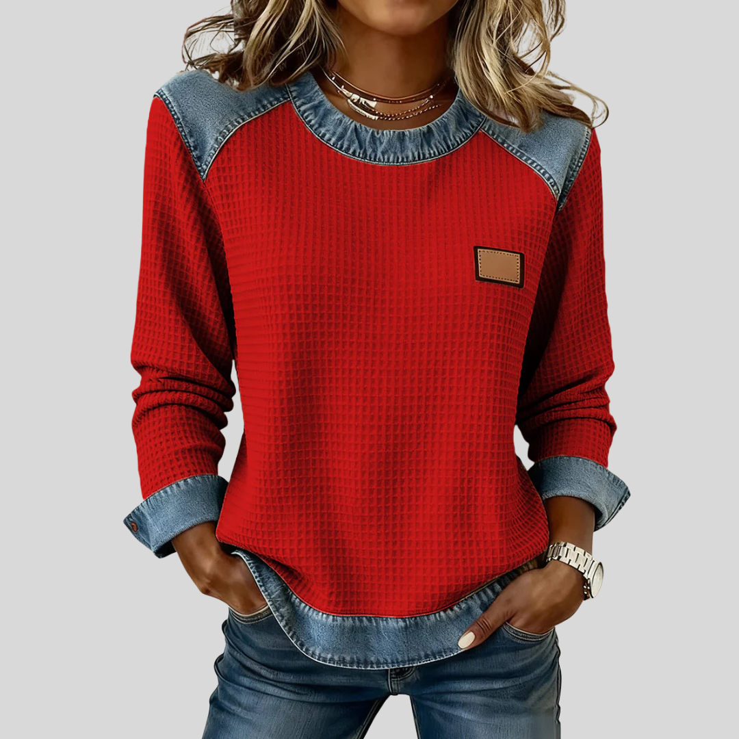 Gloria | Two-Tone Waffle Sweatshirt