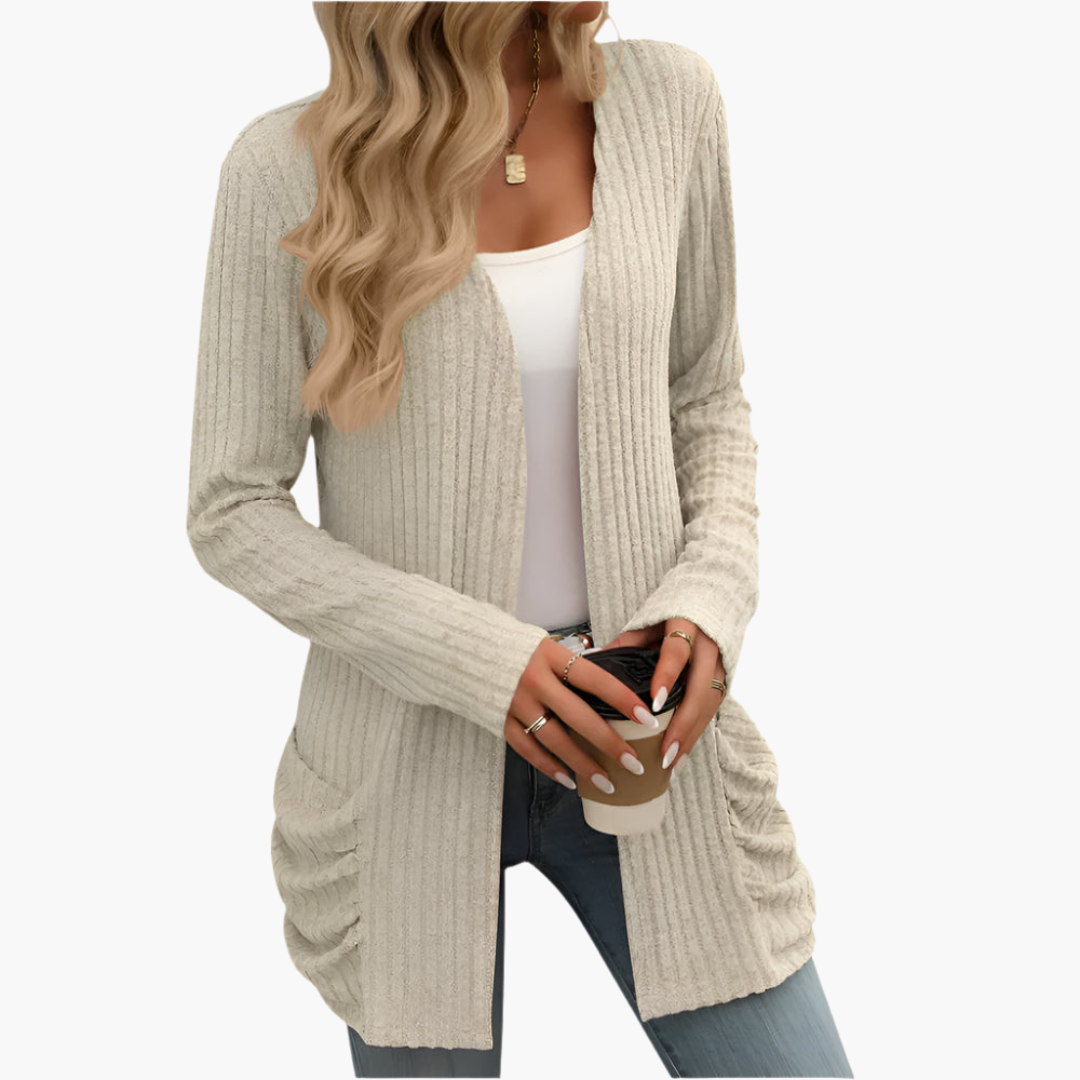 Marianne | Open-Front Ribbed Cardigan
