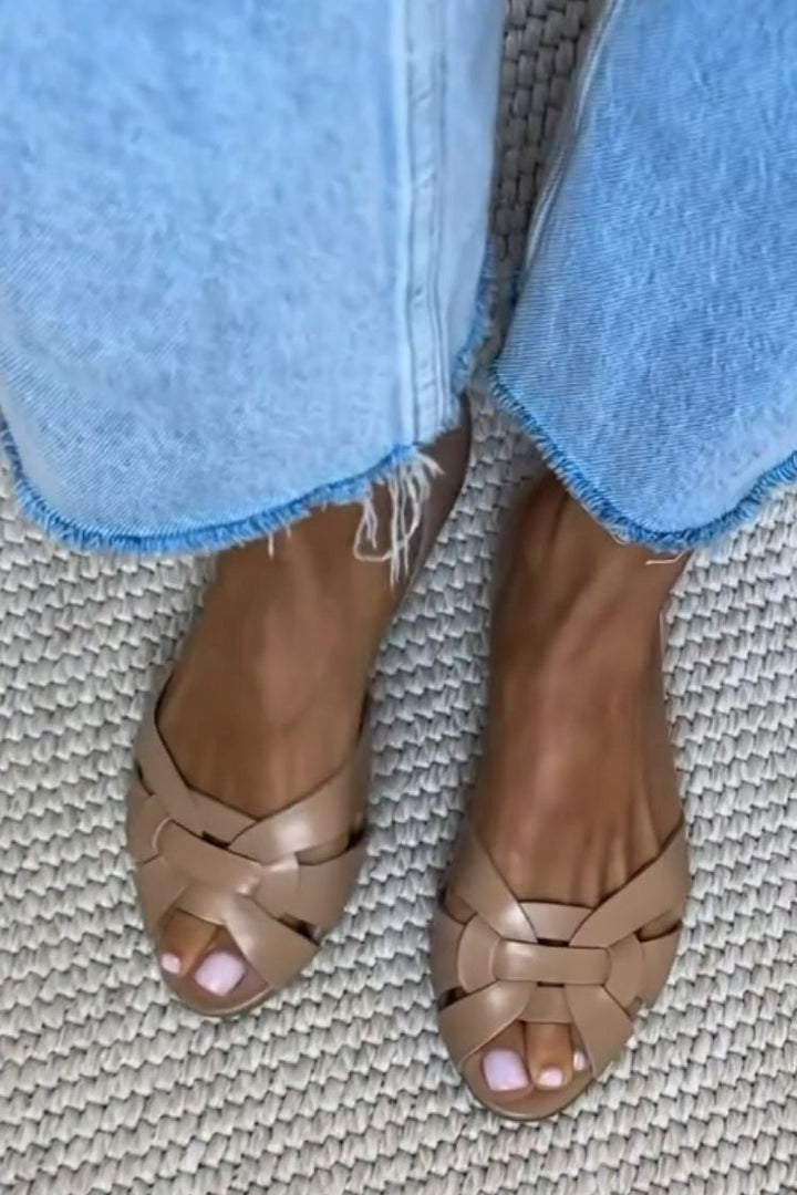 Livia | Woven Peep-Toe Sandals
