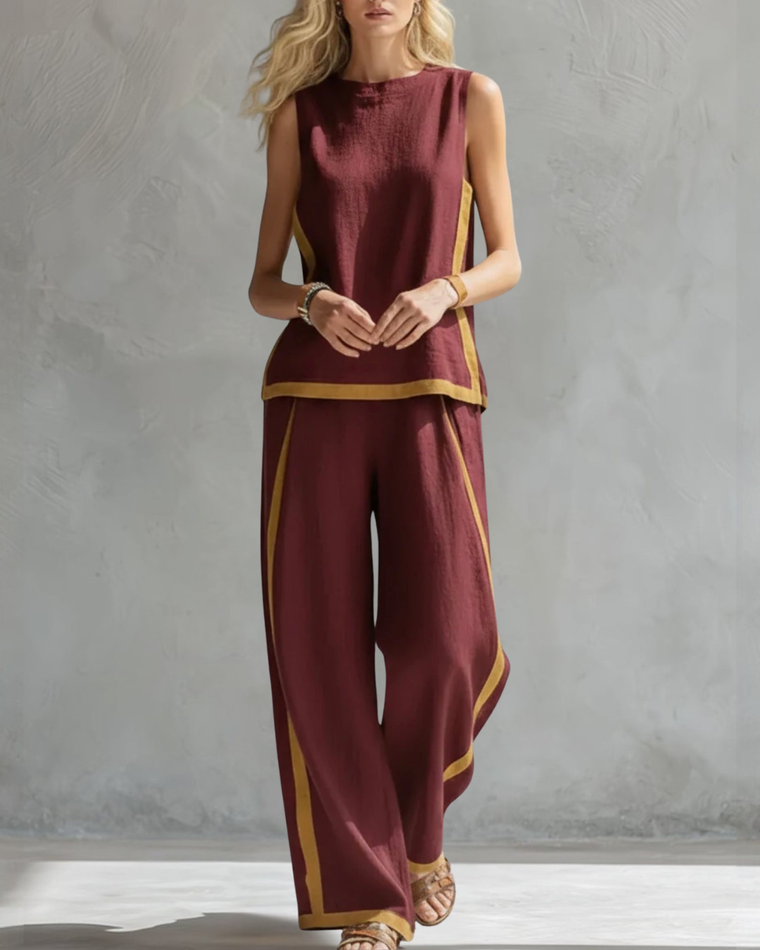 Pippa | Relaxed Contrast-Trim Two-Piece Set