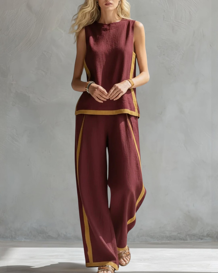 Pippa | Relaxed Contrast-Trim Two-Piece Set