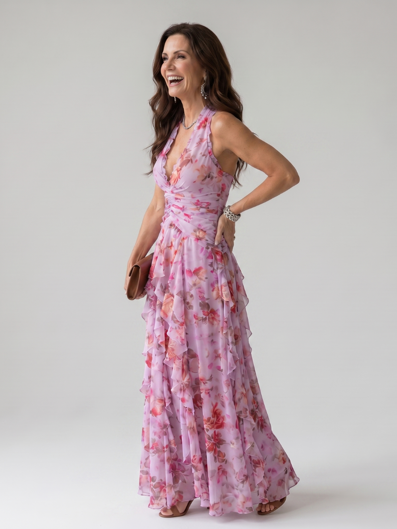 Primrose | Halter Neck Floral Maxi Dress
